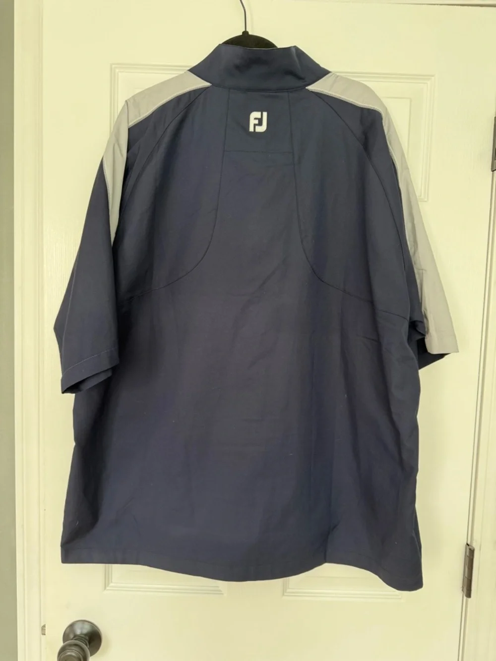Footjoy Mens Navy and Light Gray Half-Zip Windbreaker- size XXL